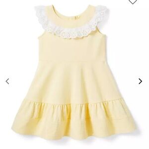 Janie and Jack Light Yellow Eyelet Dress
